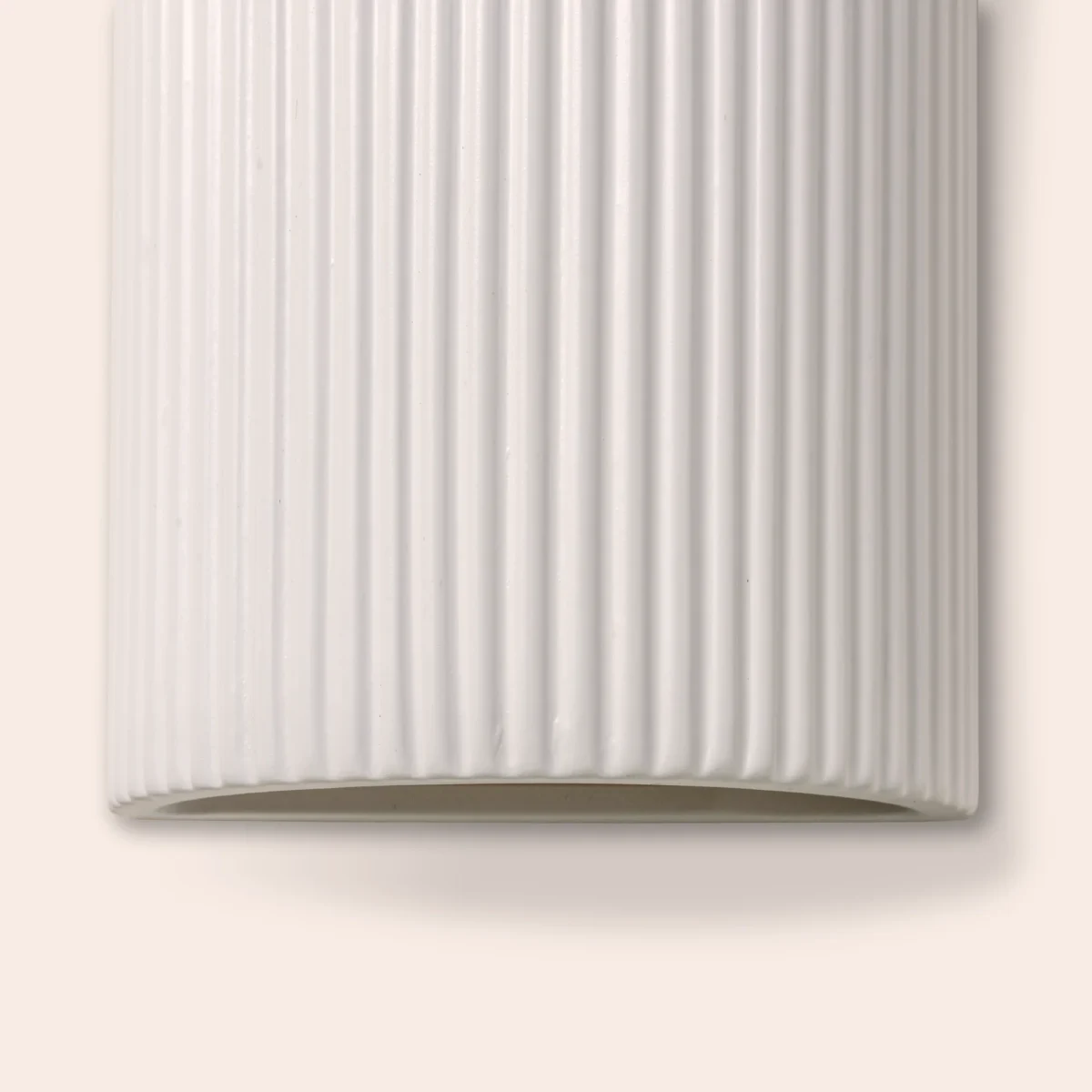 White Ribbed Ceramic Pillar Wall Light (IP44, G9 Twin‑Bulb Sconce) - Image 2