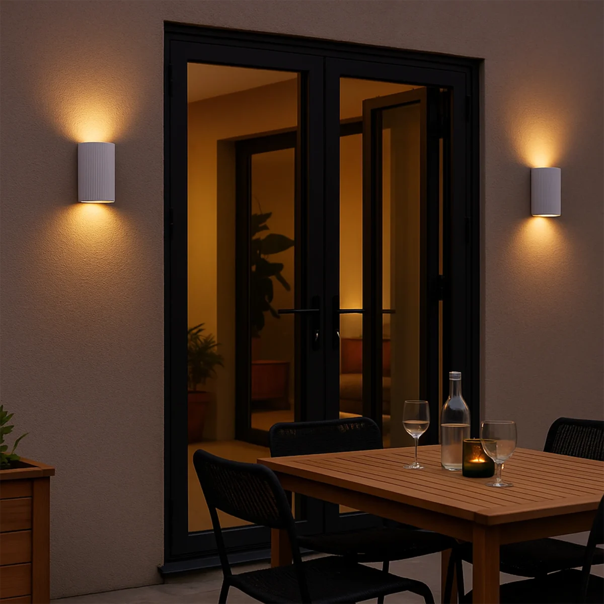 White Ribbed Ceramic Pillar Wall Light (IP44, G9 Twin‑Bulb Sconce) - Image 4