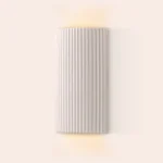 White Ribbed Ceramic Pillar Wall Light (IP44, G9 Twin‑Bulb Sconce) - Image 3