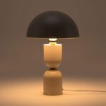 Sand Grey Dome Mushroom Table Lamp (Integrated LED, 1970s Revival Design) - Image 2