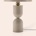 Sand Grey Dome Mushroom Table Lamp (Integrated LED, 1970s Revival Design) - Image 6