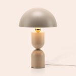 Sand Grey Dome Mushroom Table Lamp (Integrated LED, 1970s Revival Design) - Image 11