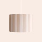 Sand Grey & Marshmallow Striped Drum Shade (35 cm, Hand‑Drawn Stripe Canvas)