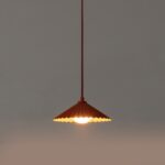 Burnt Orange Small Pleat Pendant - Image 2