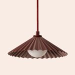 Burgundy Small Pleat Pendant - Image 3