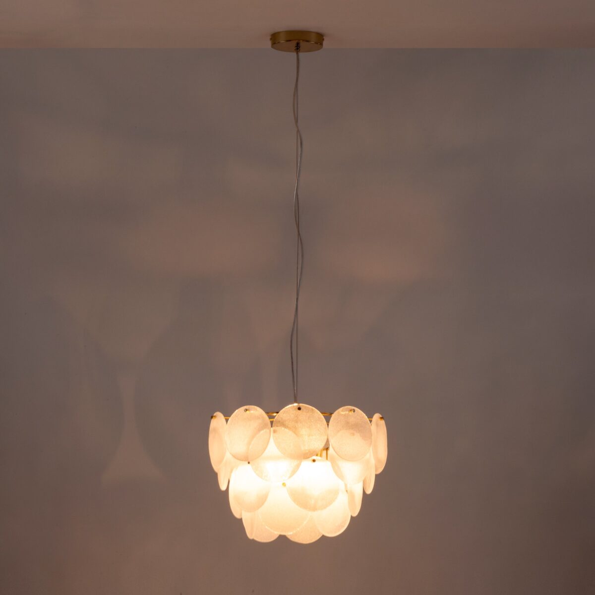 White Glass Disk Ceiling Light - Image 10