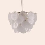 White Glass Disk Ceiling Light