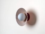 Burgundy Flush Pleat Wall Light (IP44, Dimmable G9 Globe) - Image 2