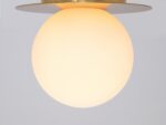 Brass Opal Disk Wall Light (IP44, Dimmable G9 Globe) - Image 4
