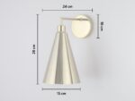 Brass cone shade wall light - Image 6