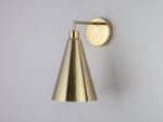 Brass cone shade wall light - Image 9