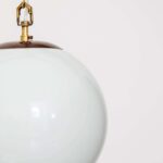 Brass Round Opaline Ceiling Pendant - Image 8