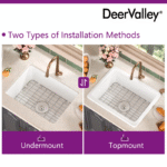 DeerValley 24″ Fireclay Undermount Kitchen Sink – White Rectangular Basin - Image 11