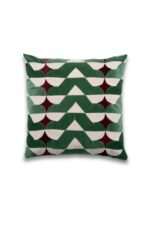 Brie Scallop Stripe Velvet Cushion - Image 2
