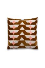Brie Scallop Stripe Velvet Cushion