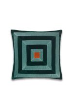 Isabel Arc Stripe Velvet Cushion - Image 4