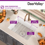 DeerValley 24″ Fireclay Undermount Kitchen Sink – White Rectangular Basin - Image 4