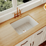 DeerValley 24″ Fireclay Undermount Kitchen Sink – White Rectangular Basin