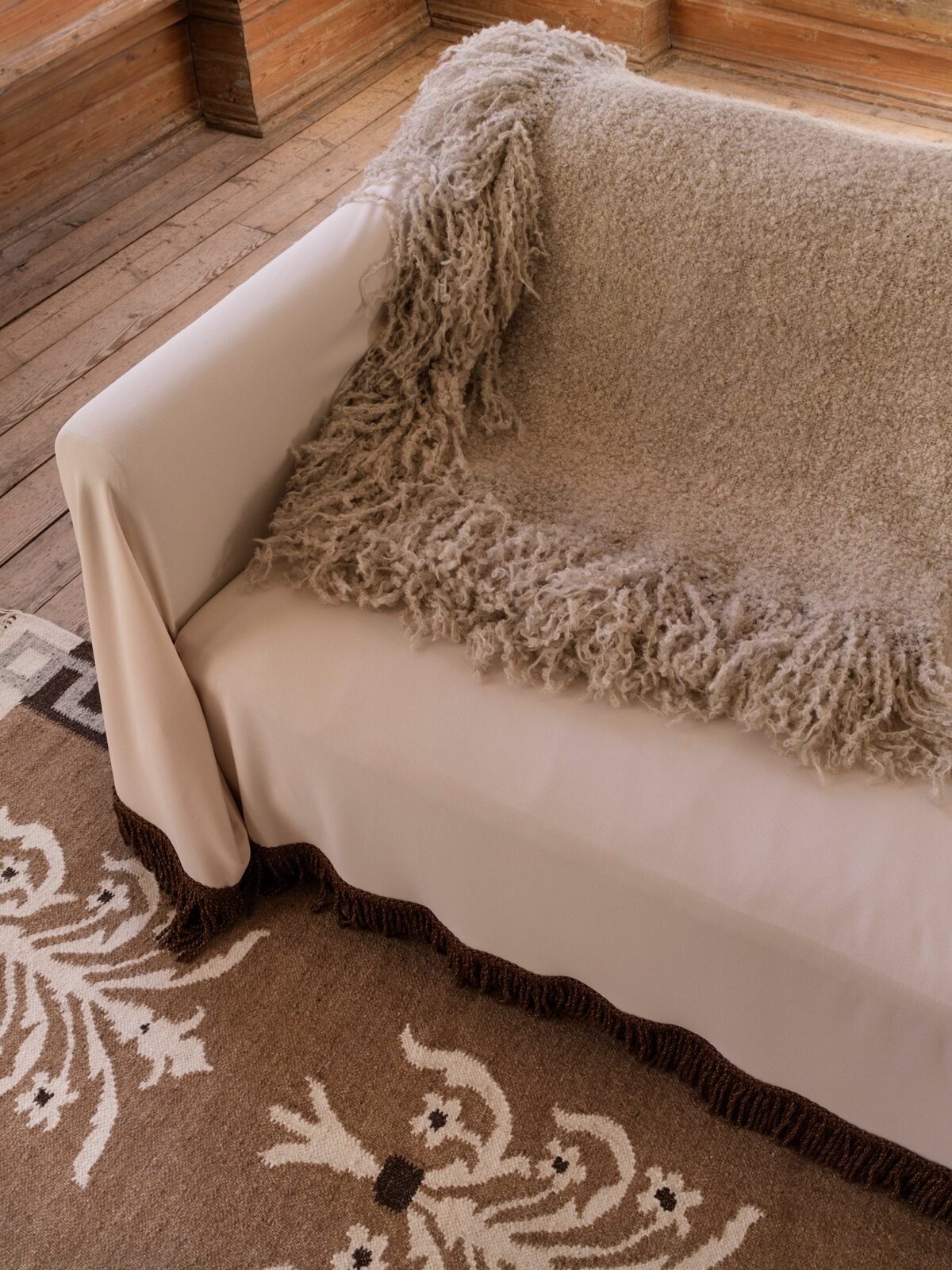 Beige Soft Wool Throw Blanket - Image 3