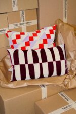 Abigail Velvet Patchwork Cushion - Image 3