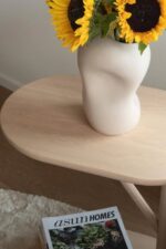 Porto Sculptural Ash Wooden Side Table - Image 2