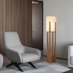 Zenic Floor Lamp — Organic Wood Frame with Fabric Shade - Image 7