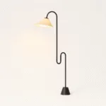 Malti Floor Lamp — Curved Silhouette with Cloth Shade & LED - Image 2
