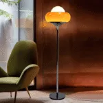 Crostata Floor Lamp — Vintage Mid-Century Glass & Metal Design - Image 4