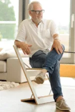 Fläpps Folding Chair — White Birch Wood & Metal Design - Image 8