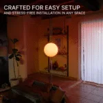 Zuru Floor‑to‑Ceiling Lamp — Sculptural Acrylic Orb & Metal Rod Design - Image 7