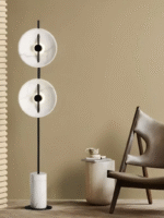 Quovex Floor Lamp — Sculptural Marble & Resin LED Statement Piece