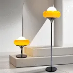 Crostata Floor Lamp — Vintage Mid-Century Glass & Metal Design - Image 6