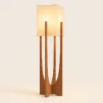 Zenic Floor Lamp — Organic Wood Frame with Fabric Shade - Image 2