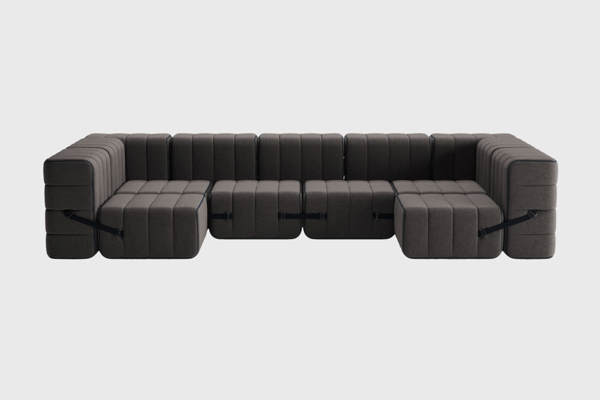 Curt Set 15 Modular Lounge — “Jet” Fabric Large Landscape Sofa - Image 10