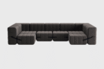 Curt Set 15 Modular Lounge — “Jet” Fabric Large Landscape Sofa - Image 10