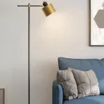 Valke Floor Lamp - Adjustable Rotary Shade on Sleek Iron Frame