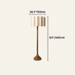 Zasta Floor Lamp — Solid Wood Base with Pleated Cloth Shade - Image 6
