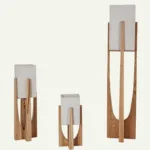 Zenic Floor Lamp — Organic Wood Frame with Fabric Shade - Image 12