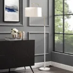 Saiga Floor Lamp — Sleek Iron Frame with Fabric Drum Shade - Image 6