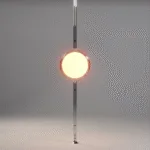 Zuru Floor‑to‑Ceiling Lamp — Sculptural Acrylic Orb & Metal Rod Design - Image 2