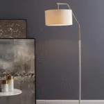 Saiga Floor Lamp — Sleek Iron Frame with Fabric Drum Shade - Image 7