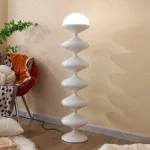 Twirl Floor Lamp — Sculptural Zigzag LED in Sleek Metal Finish