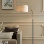 Saiga Floor Lamp — Sleek Iron Frame with Fabric Drum Shade - Image 5