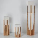 Zenic Floor Lamp — Organic Wood Frame with Fabric Shade - Image 9