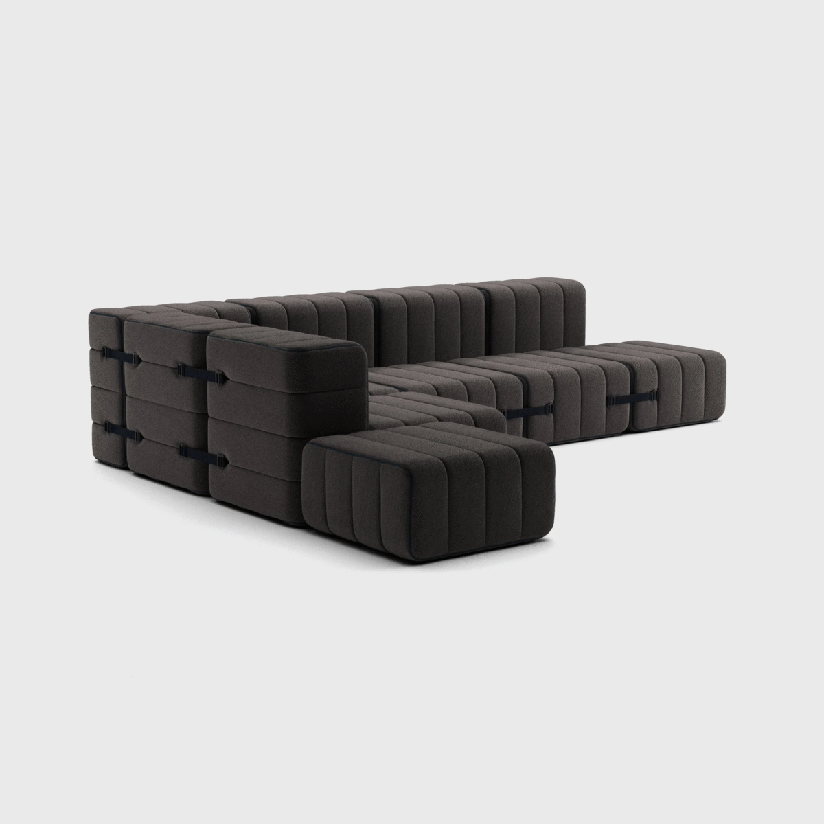 Curt Set 12 Modular Sofa — “Jet” Fabric Sectional (12-Module) - Image 3