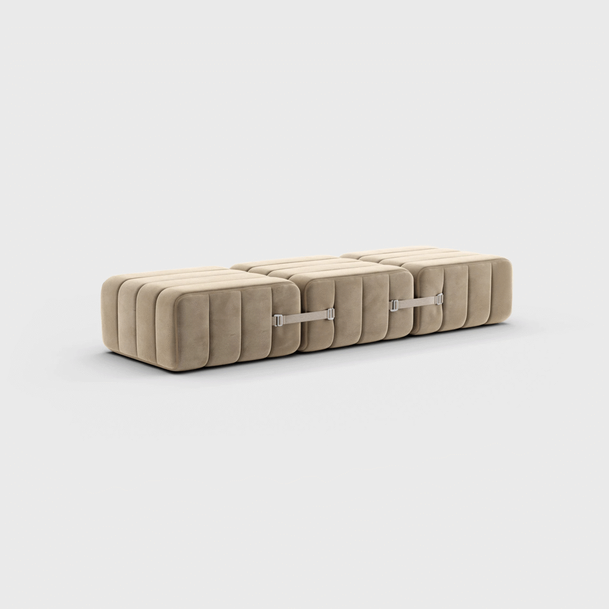Curt 3-Module Modular Seating — “Barcelona” Velvet Fabric Trio - Image 8