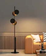 Evolis Floor Lamp — Sculptural Iron Frame with Offset Circular Shades - Image 2