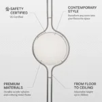 Zuru Floor‑to‑Ceiling Lamp — Sculptural Acrylic Orb & Metal Rod Design - Image 4