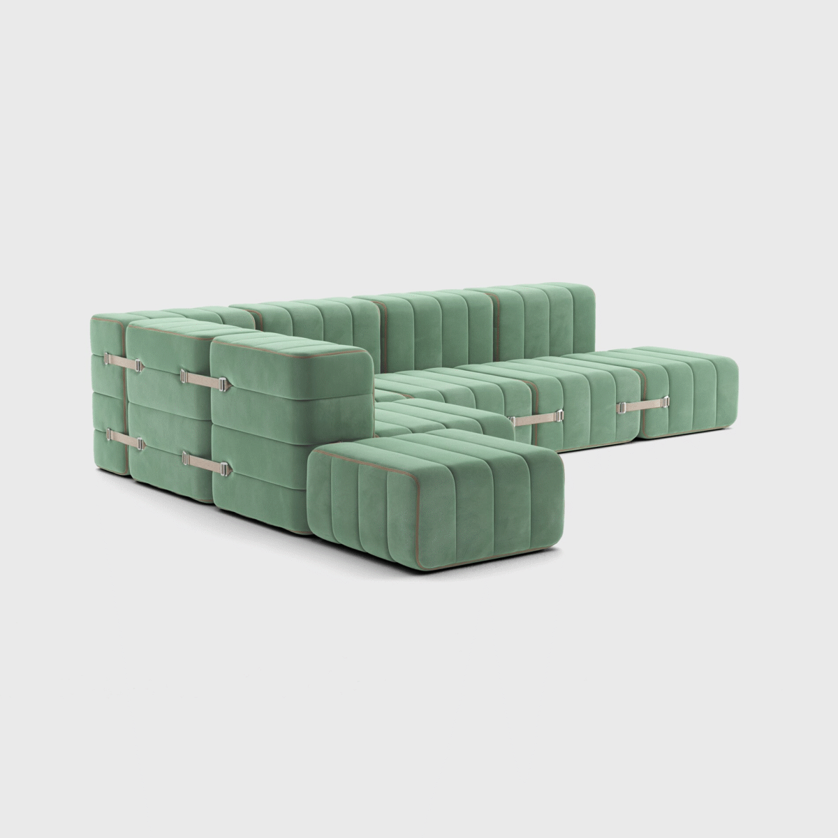 Curt Set 12 Modular Sectional — “Barcelona” Velvet Comfort - Image 4