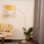 Bernie Floor Lamp — Mid-Century Arc with Dome Glass Shade & Marble Base - Image 8